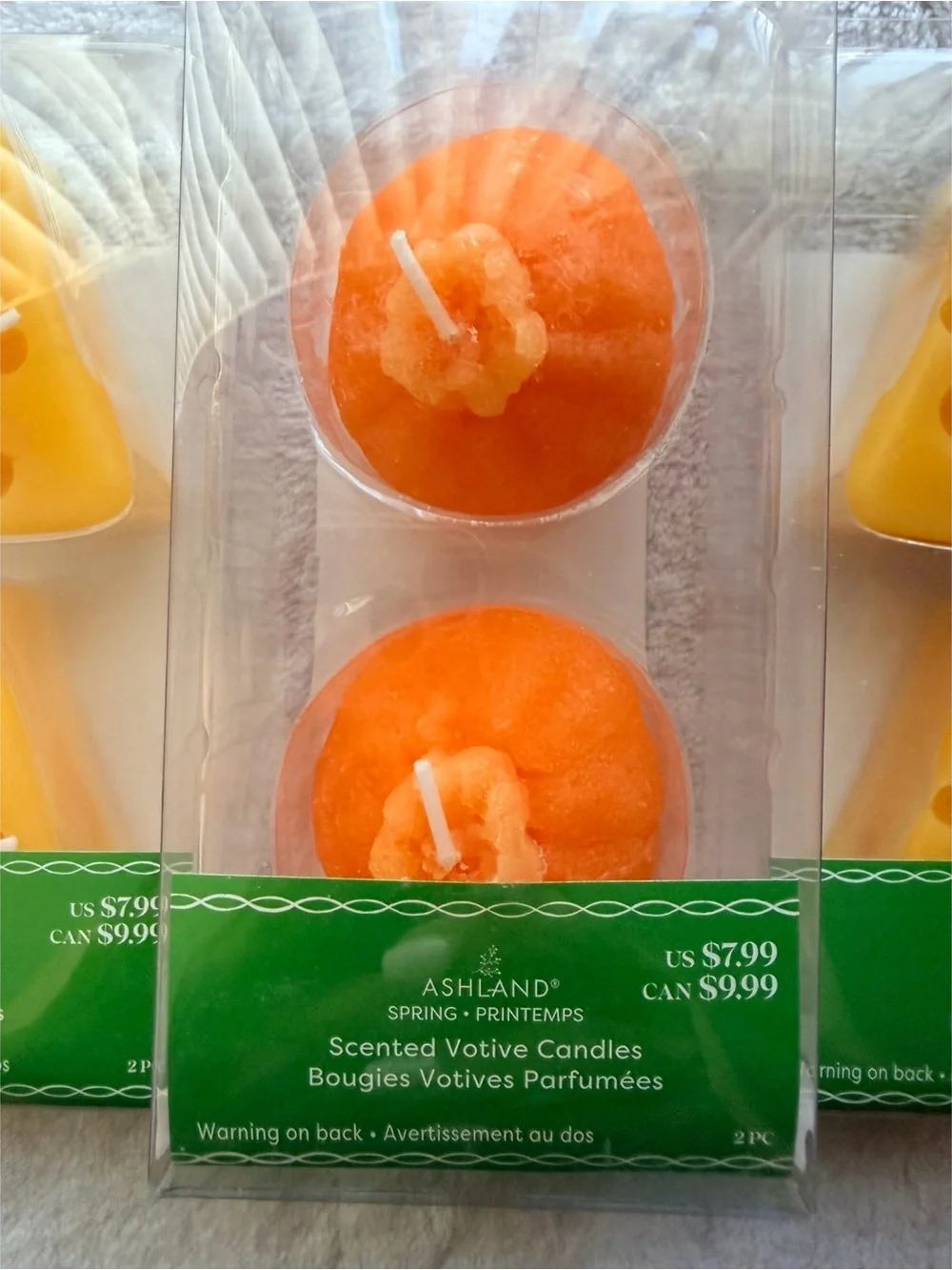 3 sets- Ashland Orange and Yellow Party Votive Candle Pack